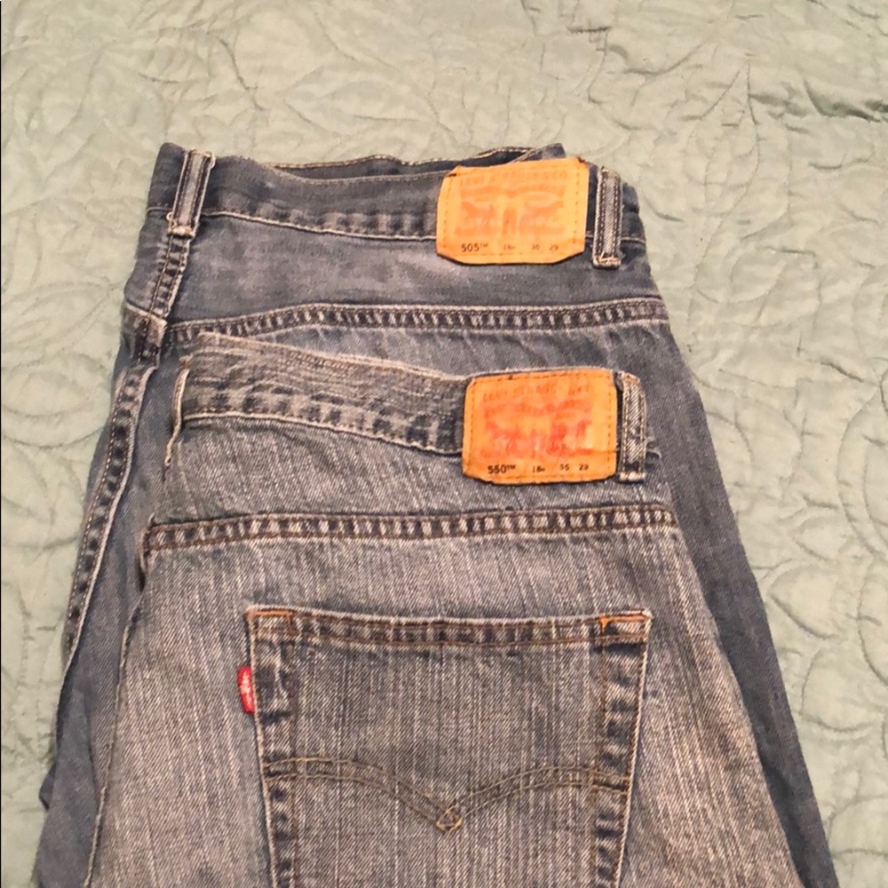 Two pair of levi jeans. 550 and 505.